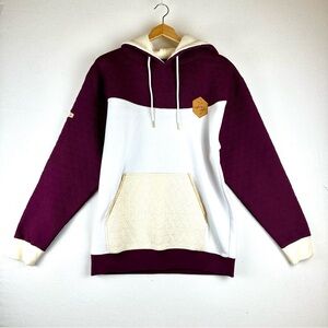 Mediums Collective Quilted Cut & Sew Textured Hoodie Sweatershirt Unisex